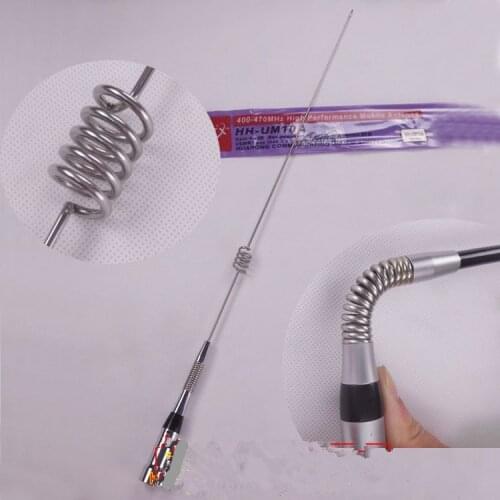 UHF 400-470MHz car radio mobile whip antenna vehicle radio spring stainless steel antenna 435MHz