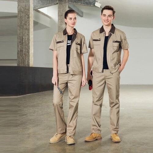 Short Sleeve Man Woman Workshop Uniforms,Summer Garage Overalls,Factory Worker Work Clothes,XS to Plus Size 4XL,C12