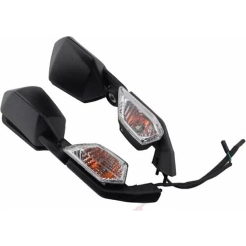 Handlebar End Rear View Mirrors with Integrated Turn Signals for KAWASAKI ZX10R 2008 - 2015