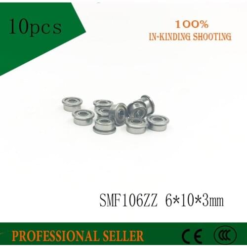 10pcs/lot SMF106ZZ smf106 zz F676ZZ LF1060ZZ 6*10*11.2*3*0.6 mm flange ball bearing