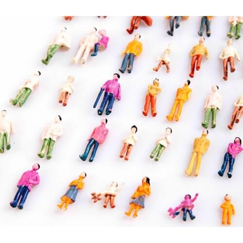 100Pcs Painted Model People HO Scale 1:100 Building Layout Model People Train Painted Figure Passenger