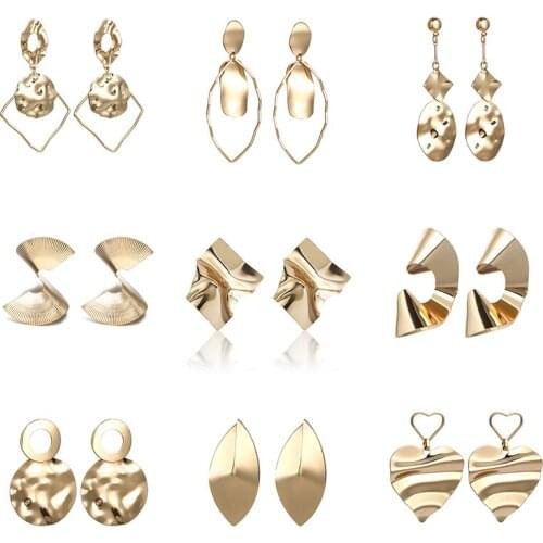 2020 exaggerated metal big circle atmospheric disc multi-level fashion retro round boho style hollow ladies earrings