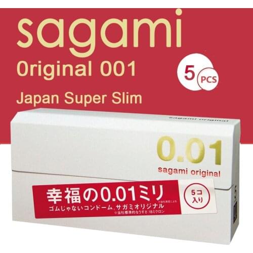 5PCS Japanese Sagami Ultra Thin 0.01mm Condom 001 Sexy Lubricated Condoms Sex Toys Penis Sleeve Condom for Men Women Happiness