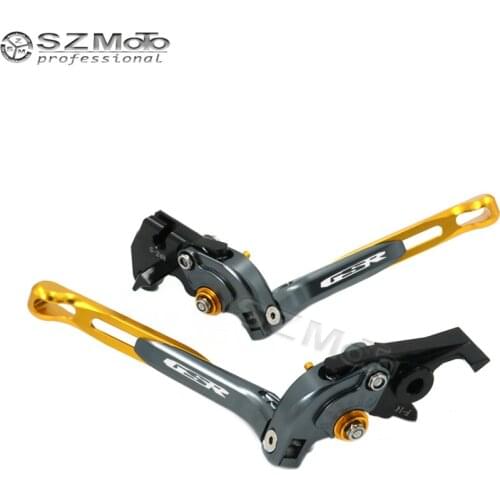 For SUZUKI GSR 600 GSR600 2006-2011 2010 Aluminum Motorcycle Folding Extendable Adjustable Brakes Clutch Levers With LOGO