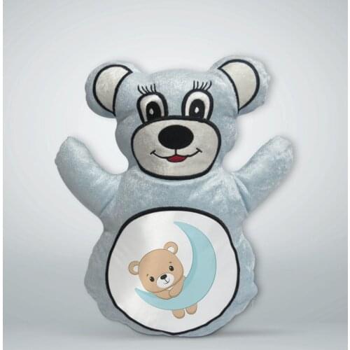 BK Gift Cute Teddy Bear Design Blue Teddy Bear Yastık-3