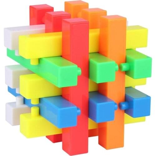 Interlocked Classic Kong Ming Lock II 18 Arhats Magic Cube Jigsaw Puzzle Brain Teaser Yuxin Multi-Color Stickerless IQ Game ABS