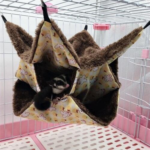 Large Pet Hamster Hanging House Small Animals Squirrel Cotton Hammock Beds Nesters Double Layer Rat Squirrel Warm House Winter