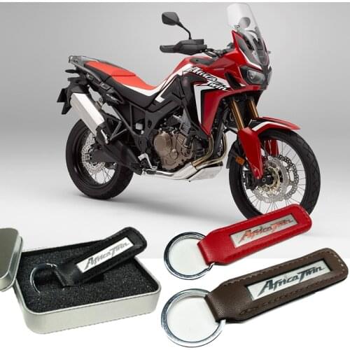 Africa Twin CRF1000L Metal Leather Motorcycle Keychain Key Chain fits For Honda CRF1000L Africa Twin Adventure Sports Key Holder