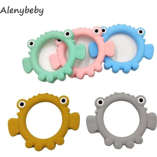 Baby Silicone Bubble fish Shape Animal Teether Infant Teething Pearl Bead For DIY Nursing Necklace Pendant Accessories Toy