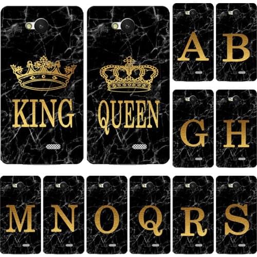 Phone Case For LG L90 D410 D405 D405N Marble Golden alphabet background Soft Print Cover