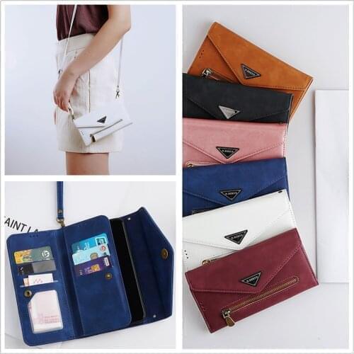 Quality Leather Case For Samsung Galaxy Note 8 9 10 20 S7 S8 S9 S10 S20 plus Crossbody Wallet Case card slot Cover Flip Shell