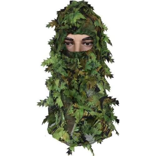 3D Leaf Camouflage Full Face Scarf Ghillie Suit hat Cycling Hunting Army Bike Military Helmet Tactical Airsoft Cap Headgear Mask