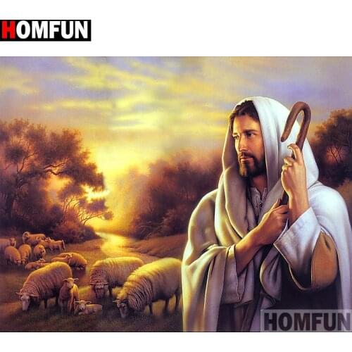 HOMFUN Full Square/Round Drill 5D DIY Diamond Painting "Religious Jesus" 3D Embroidery Cross Stitch 5D Home Decor A13521
