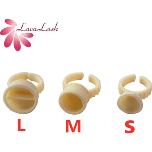 Wholesale 200/500 Silicone soft ring tattoo eyebrow pigment ring Disposable Eyelash Extension Glue Rings Cup Container Pad Tray