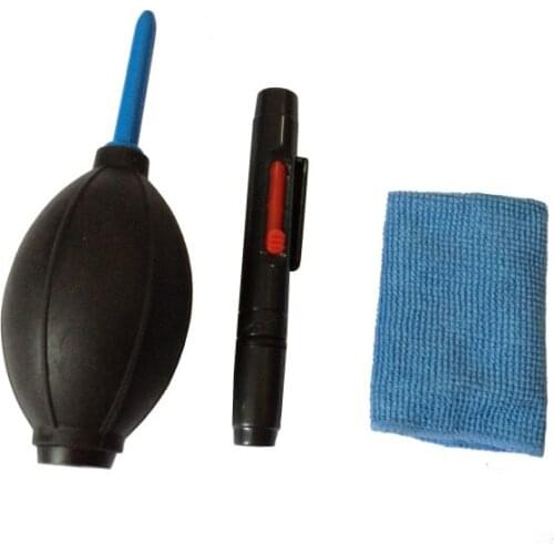 3IN1 Camera Cleaning Kit Suit Dust Cleaner Brush Air Blower Wipes Clean Cloth kit for Gopro for Canon for Nikon Camcorder VCR