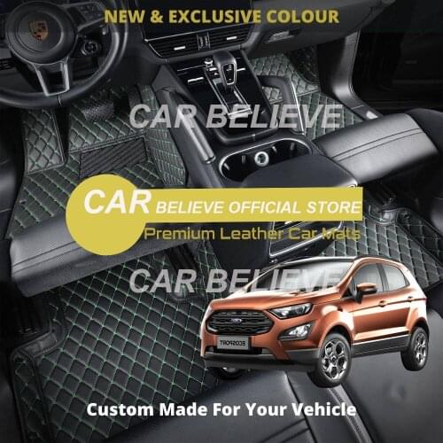 High quality Leather Car Floor mats for Ford Ecosport 2018 2019 5 seats Carpets Rugs Pads Accessories