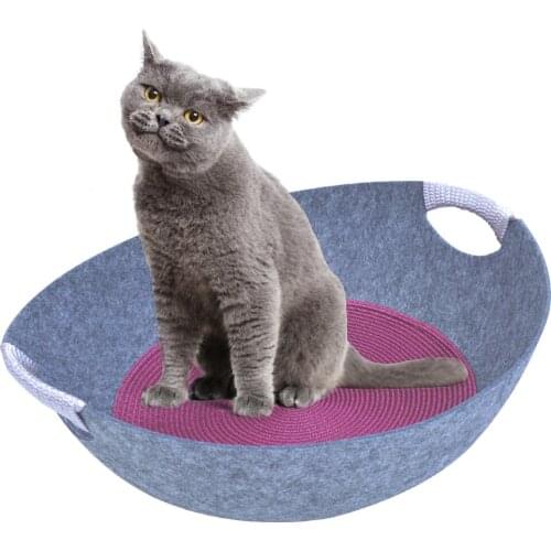 Creative Felt Cat Dog Sleeping Bed Pet House Nest Warm Pet Bed Nest Cat Basket With Cushion Four Seasons Universal Pet Supplies