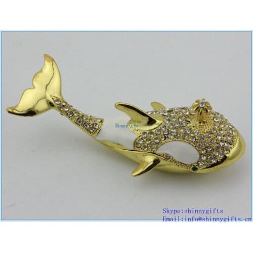 Creative Home Decoration Whale Shape Jewelry Storage Box Earring Trinket Box SCJ331