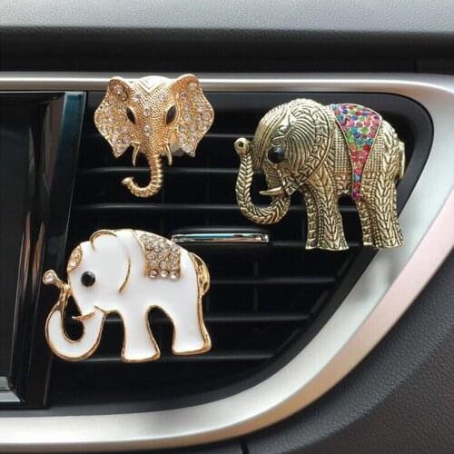 2018 New Fashion Auto Parts Diamond Elephant Air Conditioning Breathable Perfume Clip Air Freshener Auto Accessories Fragrance