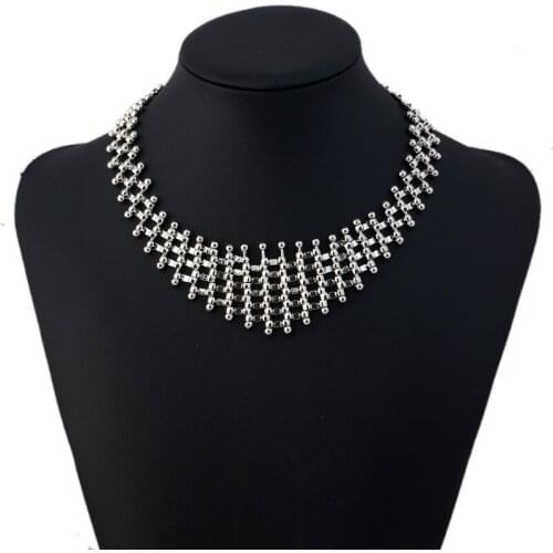 Maxi Collar Statement Choker Necklace For Women Handmade Chain Vintage Collier Femme Chocker Necklace Gold Silver Color Jewelry