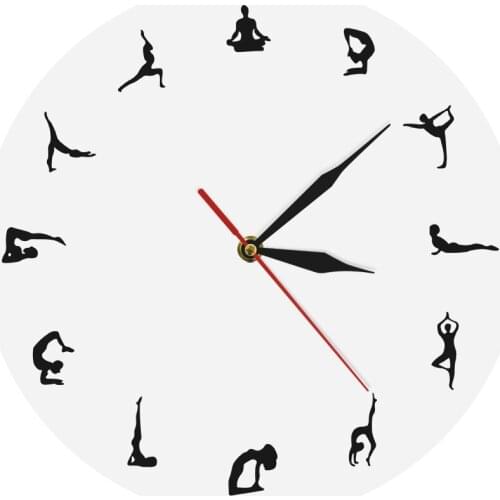 Yoga Meditation Wall Decor Yoga Positions Wall Clock Gift Yoga Hindu Philosophy Align Yourself Spiritual Yogi Modern Wall Clock