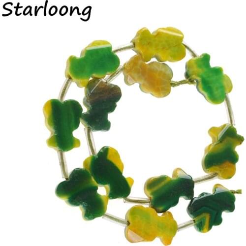 Natural Stone Cute Bear Penguin Cracks Agates Stripe Druzy Loose Beads Gems Stone Strand Beads for DIY Jewelry Making Necklace