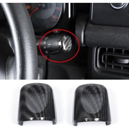 NHAUTP 2Pcs/set ABS Carbon Fiber Grain Turn Signal/Wiper Control Lever Decoration Cover For Suzuki Jimny 2015-2019 Car Sticker