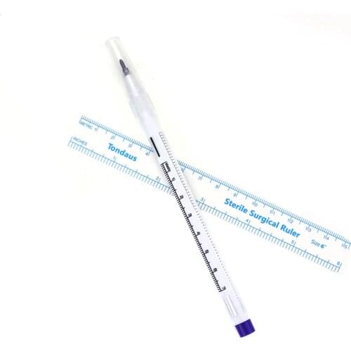 Newest Surgical Skin Marker Eyebrow Marker Pen Tattoo Skin Marker Pen With Measuring Ruler For Permanent Makeup Supplier