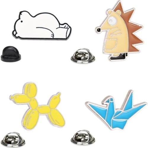 New Cartoon Cute Pins For Kids Fashion charms enamel Metal Pins Badge Denim Enamel Lapel Design Brooch Denim hijab pins Girl