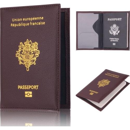 TRASSORY France Travel Passport Holder Bag Multifun Cheap Leather Fashion French Passport Cover Case Wallet for Men Women