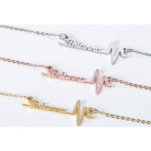 Heartbeat Necklace, Heartbeat Necklace Custom, Heartbeat Necklace Personalized, Heartbeat Heart Necklace, Heartbeat Name Jewelry