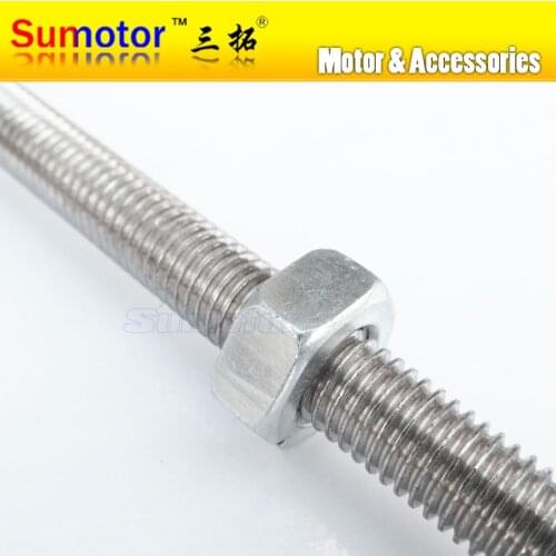 M8x320 8*320 Stainless Steel All Thread Threaded Rod Bar Studs machine screw fastener trasmission Double Headed Bolt Hex Nuts