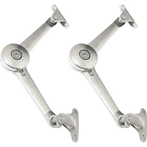 Support Hinge in Satin Nickel Lid Stay with Soft Close Toy Box Hinge Support Drop Lids of Cabinets Cupboard Wardrobe Max Weight