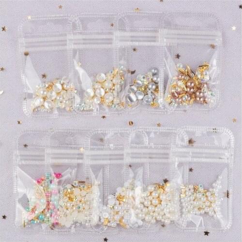 9 Styles Nail Art Irregular Pearl Star Shell Hollow Rivet Flat Rhinestone Flake DIY Manicure Decoration