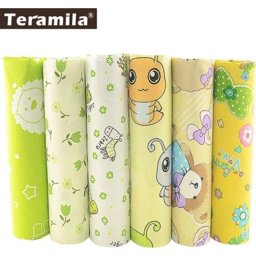 Teramila Cute Baby Fabric Meter Scrapbooking 100% Cotton Twill Tissus DIY Patchwork Telas 6 PCS/40cmx50cm Sewing Material