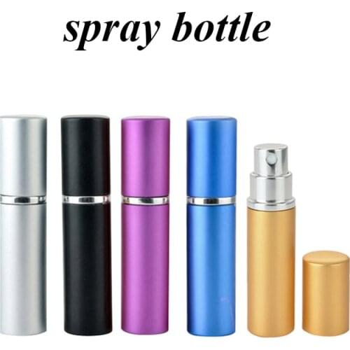 5 color Metal Case Glass Tank 12ml Perfume Bottle Aluminum Nozzle Spray Refillable Bottle Parfum Cosmetic Glass Container