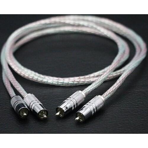 High Qulaity Pair 7N Verzilverd HIFI Stereo RCA Kabel Hifi Audio 2rca om 2rca Interconnet Kabel