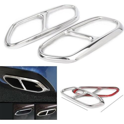 Car Stainless Steel Tail Rear Exhaust End Pipe Cover Trims for Volvo XC60 2018-2019