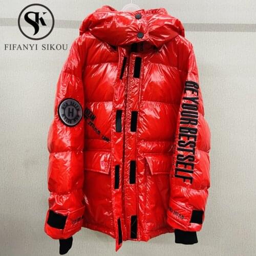 Down Jacket Women Hooded Parkas Coats Pocket Embroidery Fashion Winter Jacket Lady Thick Warm 90% White Duck Down Coat 2020 New