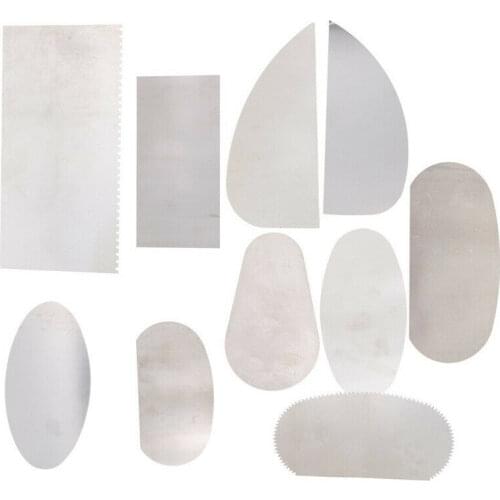 10PCS/set Handmade Craft Stianless Steel Scraper For Pottery Tools DIY Polymer Cutting Ceramic Serrated Tool Accessories