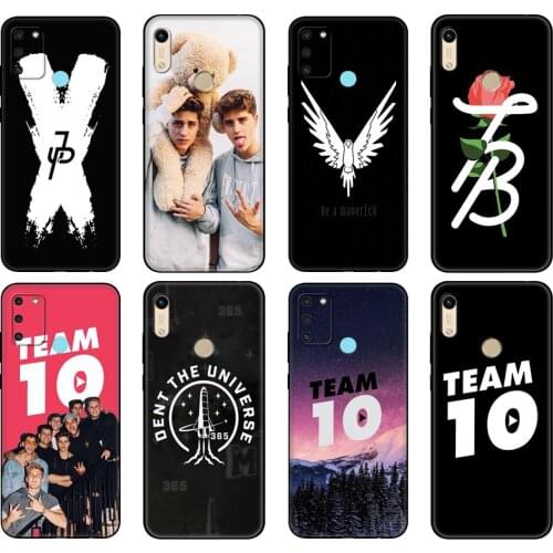 Black tpu Case For Honor 8a Prime 8s 9 10X Lite 9A 9C 9X Premium Pro 9S Case Cover youtube celebrity Jake Paul Team 10 Cute