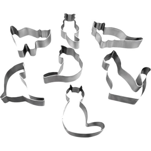 Cat Shaped Cookie Cutter Stainless Steel Biscuits Maker Cookies Embossing Mold Baking Mold Cookies Baking Tool