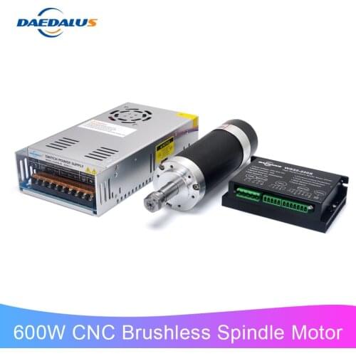 Brushless Spindle Motor 600W Air Cooled Milling CNC Spindle ER11 Motor Stepper Motor Driver AC Power Supply Switching Controller