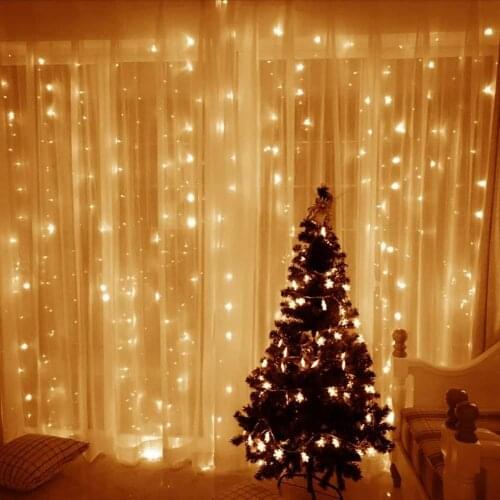 Curtain Icicle String Lights with Remote Controller Fairy Lights Fits for Bedroom Wedding Party Outdoor Indoor Wall Decoration