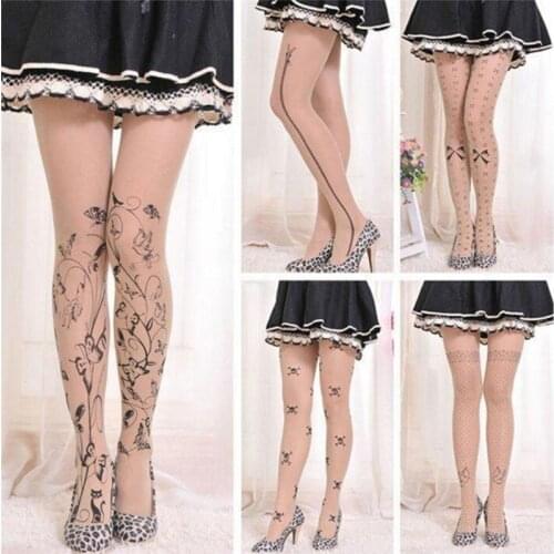 1PCS 6 Styles Cute Fashion Tattoo Patterns Women Sexy Tights Hosiery Pantyhose Ladies Gifts
