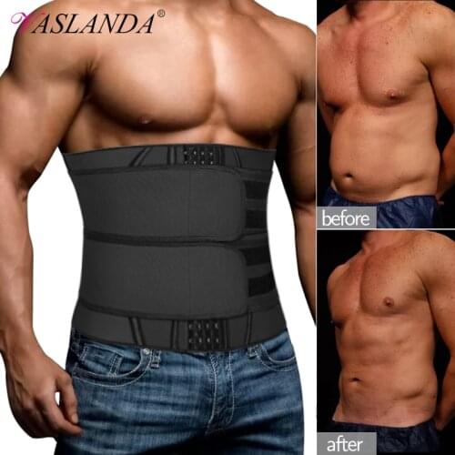 Men Waist Trainer Workout Sauna Sweat Belt Latex Corsets for Weight Loss Slimming Body Shaper Modeling Straps Belly Fat Burner