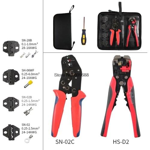 4 In 1 Multifunction Wire Crimper kit Engineering Ratchet Terminal Crimping Plier Wire Crimper Screwdriver Hand Tool Sets