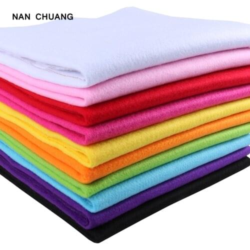Nanchuang 10Pcs/Lot 2mm Soft Felt Fabric Polyester Nonwoven Cloth For DIY Crafts Dolls Home Decoration Handmade Material 45x45cm