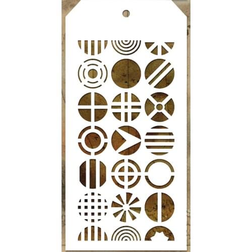 2021 New Label Tag Plastic Stencil For DIY Craft Making Round Background Pattern Scrapbooking Card No Metal Cutting Dies Stamps