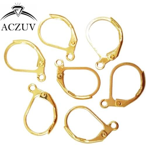 Wholesale 1000pcs 10x15mm Gold Plated Metal Tone French Leverback Earring Hooks Findings Earring Clasps Earwires EGPJ007